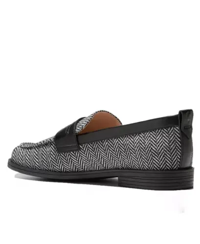 Women's Stassi Penny Loafers - Herringbone, Black - 3