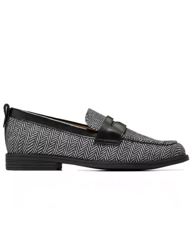 Women's Stassi Penny Loafers - Herringbone, Black - 2
