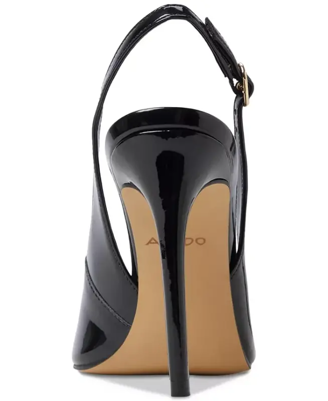 Women's Stessysling Slingback Pumps-Black Patent - 3