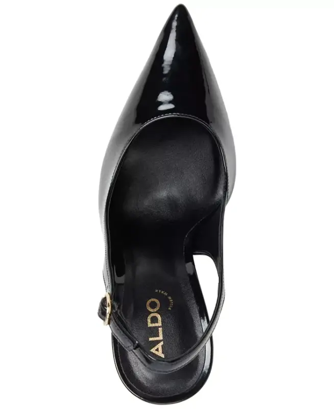 Women's Stessysling Slingback Pumps-Black Patent - 4