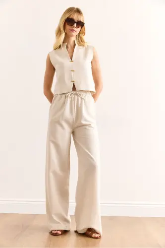 Women's Stone Accessory Linen Blend Set - 3