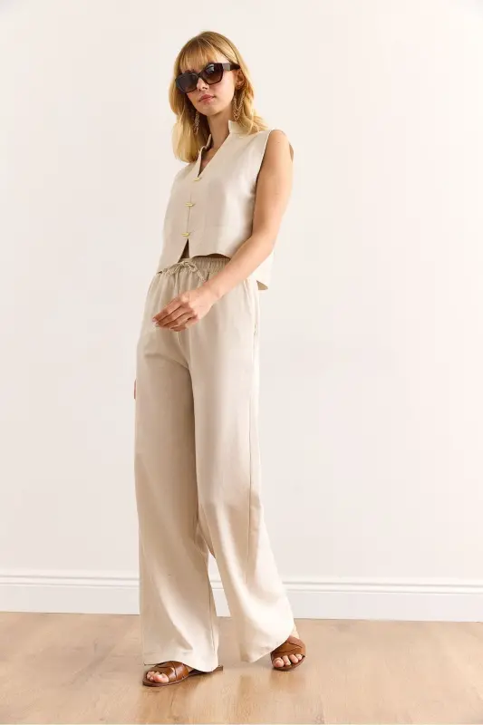 Women's Stone Accessory Linen Blend Set - 4