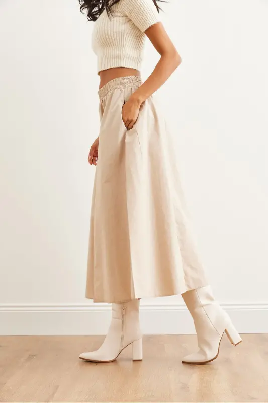 Women's Stone Elastic Waist Parachute Bell Skirt ETK-19000 - 5