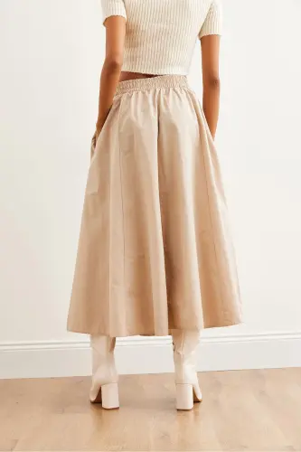 Women's Stone Elastic Waist Parachute Bell Skirt ETK-19000 - 6