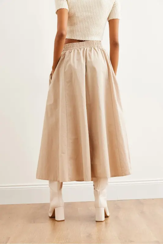 Women's Stone Elastic Waist Parachute Bell Skirt ETK-19000 - 6