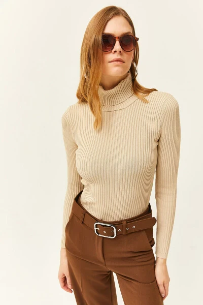 Women's Stone Full Fisherman Polylite Knitted Sweater KZK-19000758 - 6