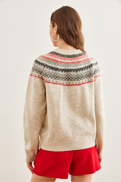 Women's Stone Neck Pattern Soft Texture Knitted Sweater KZK-19000846 - 6