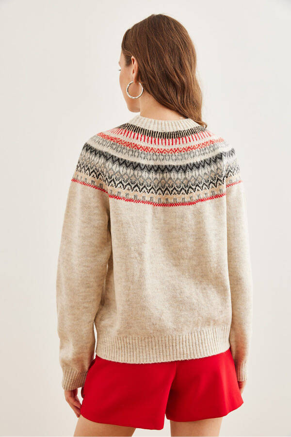 Women's Stone Neck Pattern Soft Texture Knitted Sweater KZK-19000846 - 6