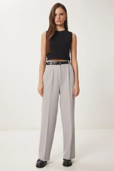 Women's Stone Pocket Palazzo Pants DW00001 - HAPPINESS İSTANBUL