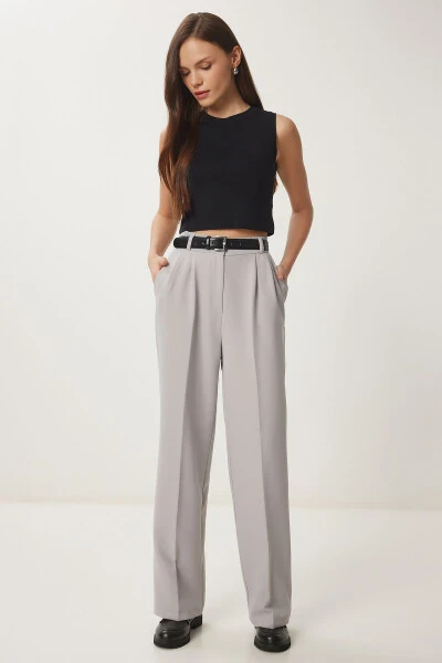 Women's Stone Pocket Palazzo Pants DW00001 - HAPPINESS İSTANBUL (1)
