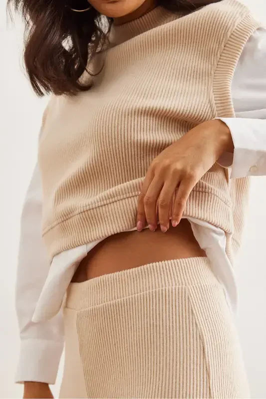 Women's Stone Top Shirt Detailed Blouse Bottom Flared Leggings - 6