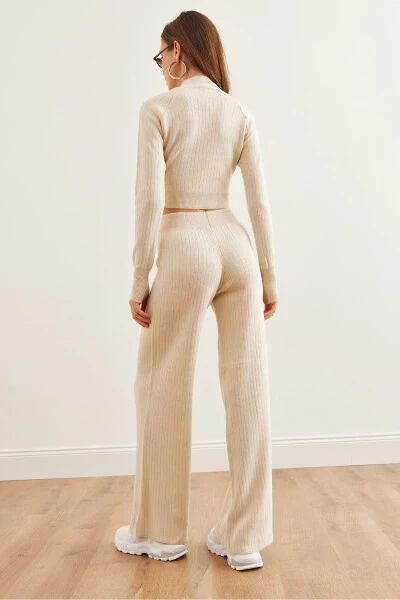 Women's Stone Upper Fingered Sweater Pants Knitwear Suit TKM-19000313 - 6