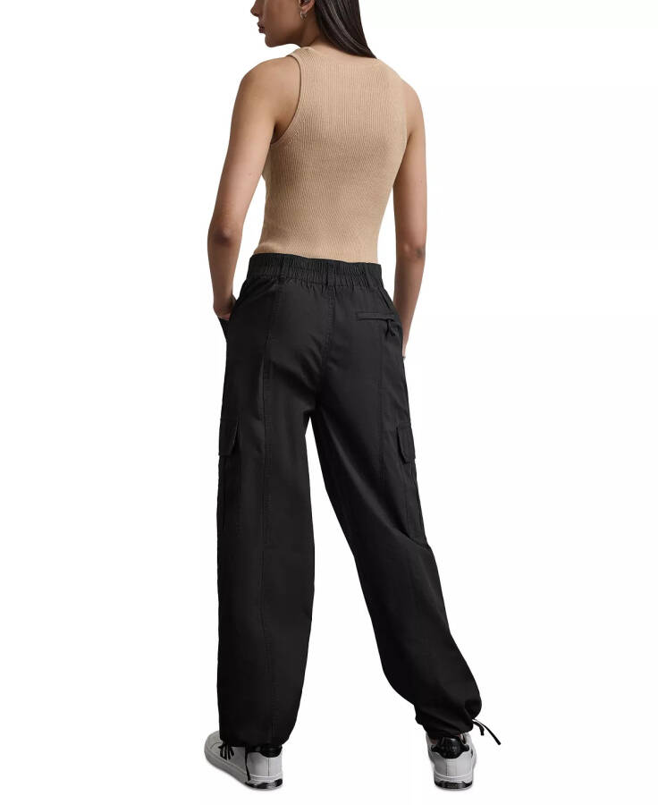 Women's Straight-Leg High-Waist Adjustable-Cuff Cargo Pants Blk - Black - 5