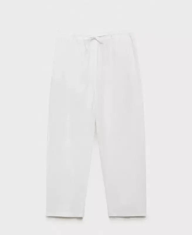 Women's Straight Linen-Blend Pants - 4