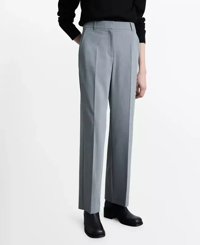 Women's Straight Mid-Rise Trousers - 1