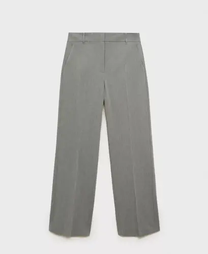 Women's Straight Mid-Rise Trousers - MANGO (1)