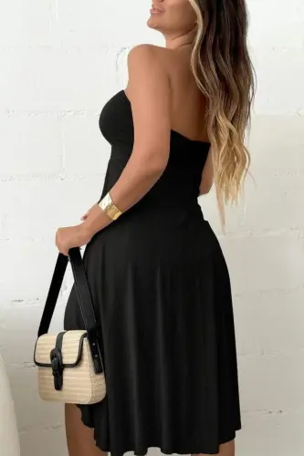 Women's Strapless Halter Neck Midi Blouse - BÜYÜKBEDENIZ (1)