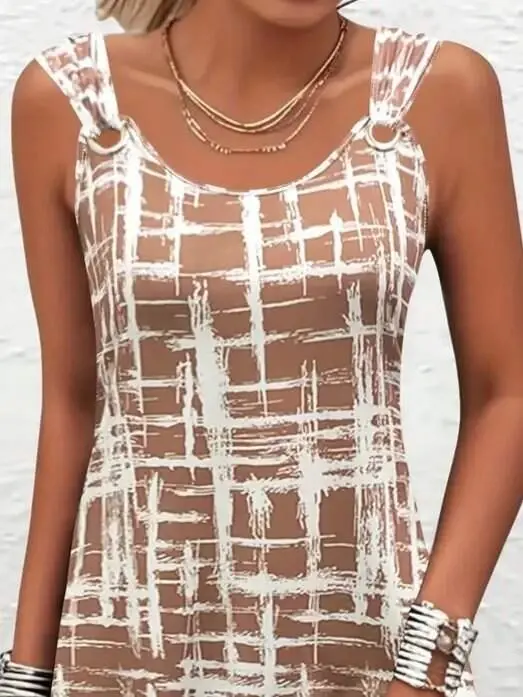 Women's Strappy Bird's Eye Detailed Patterned Supreme Dress - 2