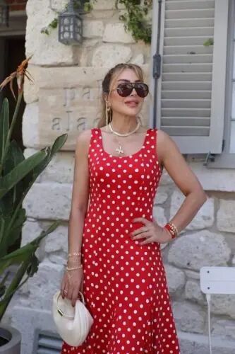 Women's Strappy Round Neck Long Single Jersey Dress - BÜYÜKBEDENIZ (1)