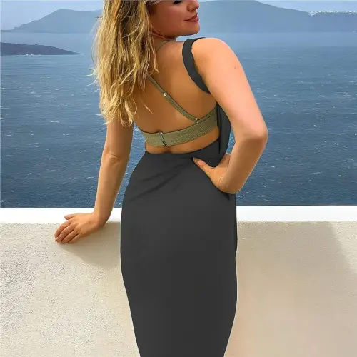 Women's Strappy Sandy Pareo Beach Dress - 4