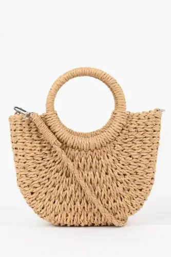 Women's Straw Handbag - Light Sand - DEFACTO (1)