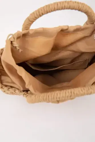 Women's Straw Handbag - Light Sand - 6