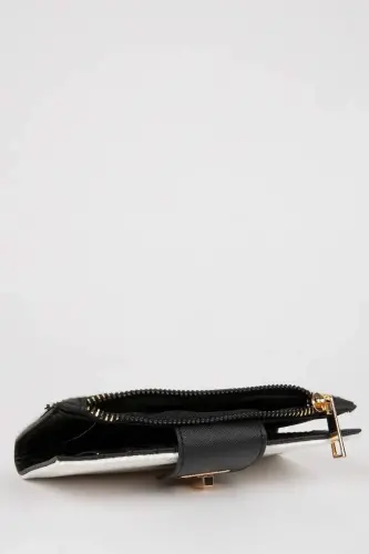 Women's Straw Pattern Buckled Wallet-White - 4