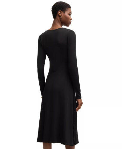 Women's Stretch Crepe Twist-Front Dress - 3