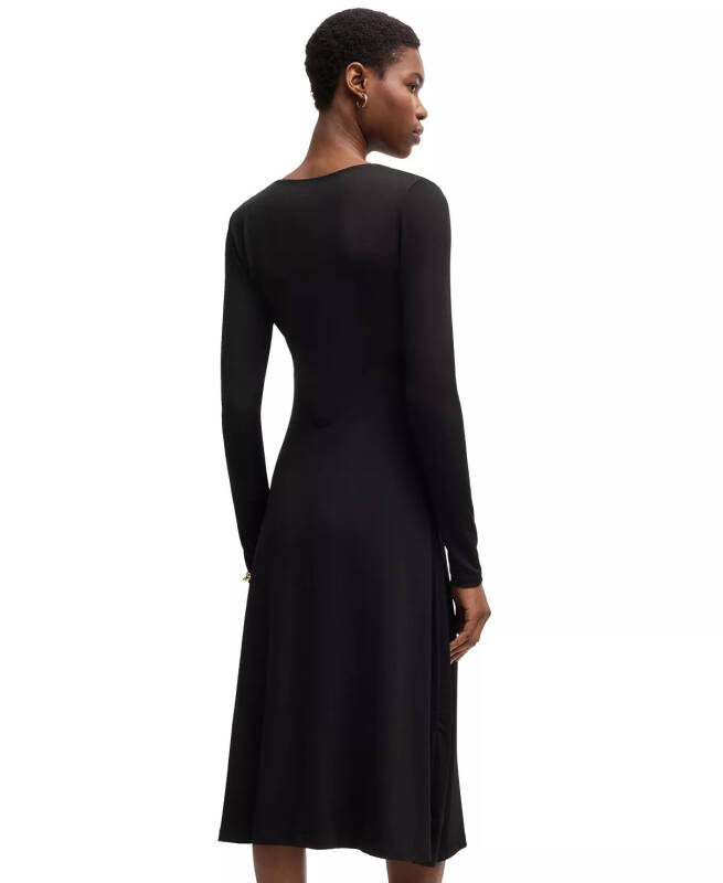 Women's Stretch Crepe Twist-Front Dress - 3