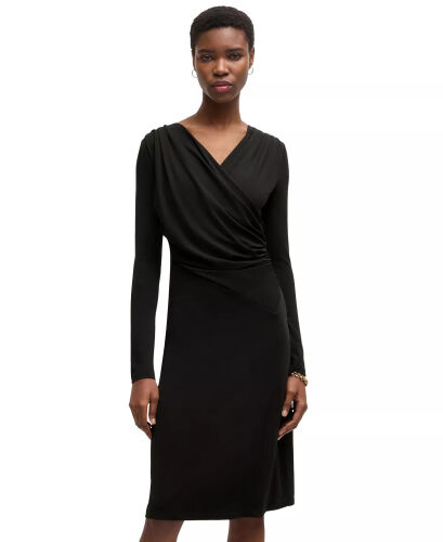 Women's Stretch Crepe Wrap-Front Dress - HUGO BOSS