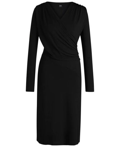 Women's Stretch Crepe Wrap-Front Dress - HUGO BOSS (1)