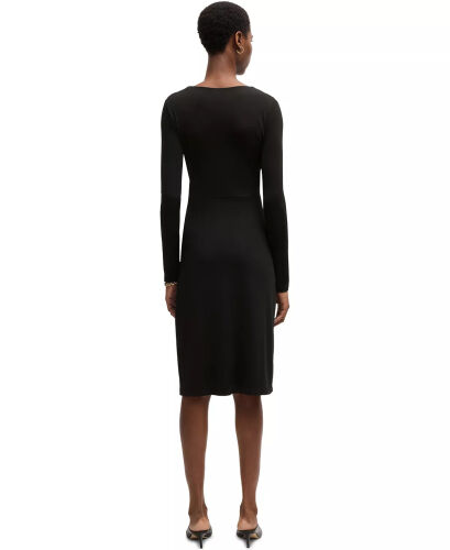 Women's Stretch Crepe Wrap-Front Dress - 3