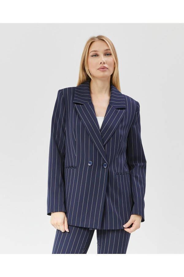 Women's Striped Classic Trend Jacket NAVY - 1