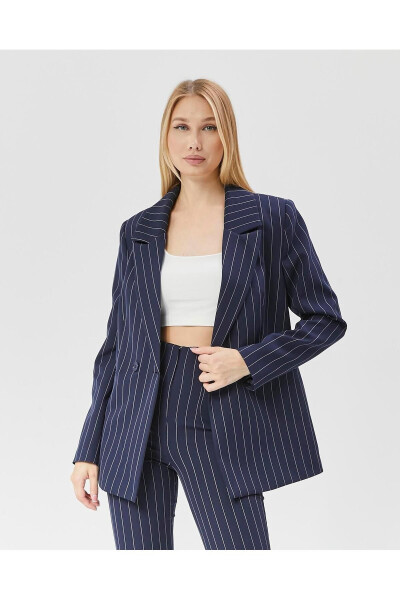 Women's Striped Classic Trend Jacket NAVY - 4