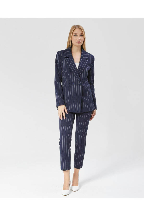 Women's Striped Classic Trend Jacket NAVY - 5