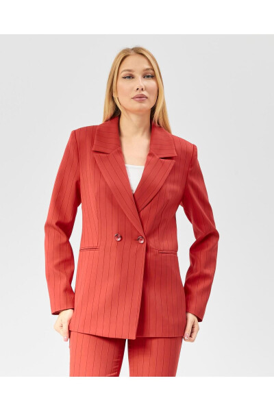 Women's Striped Classic Trend Jacket RED - 1