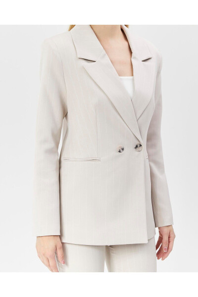 Women's Striped Classic Trendy Jacket BEIGE - 6