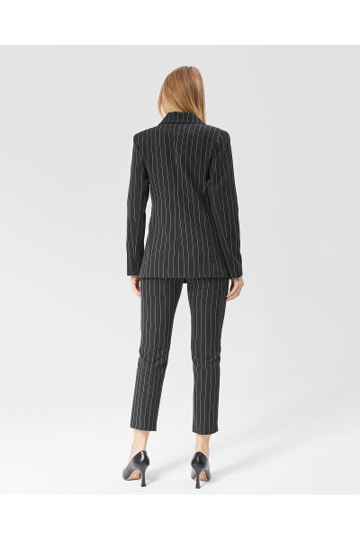 Women's Striped Classic Trendy Jacket BLACK - 5