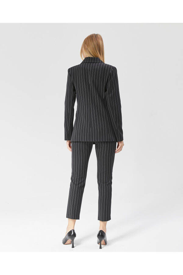 Women's Striped Classic Trendy Jacket BLACK - 5