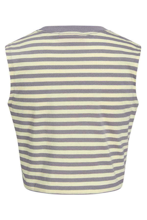 Women's Striped Crew Neck Crop Top - Alvira - 7