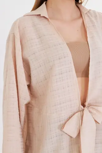 Women's Striped Kimono with Front Tie - ARMONIKA (1)