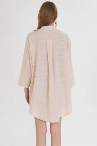 Women's Striped Kimono with Front Tie - 4