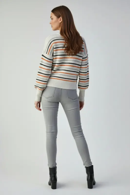 Women's Striped Selanik Knit Cardigan - 3