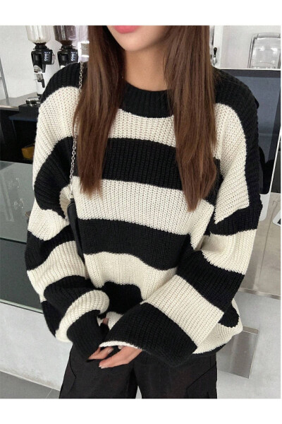 Women's Striped Sweater - 1