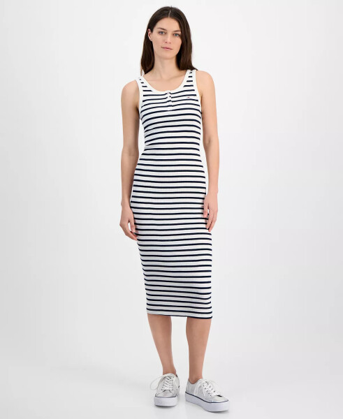 Women's Striped Tank Midi Dress Navy/white Stripe - 1