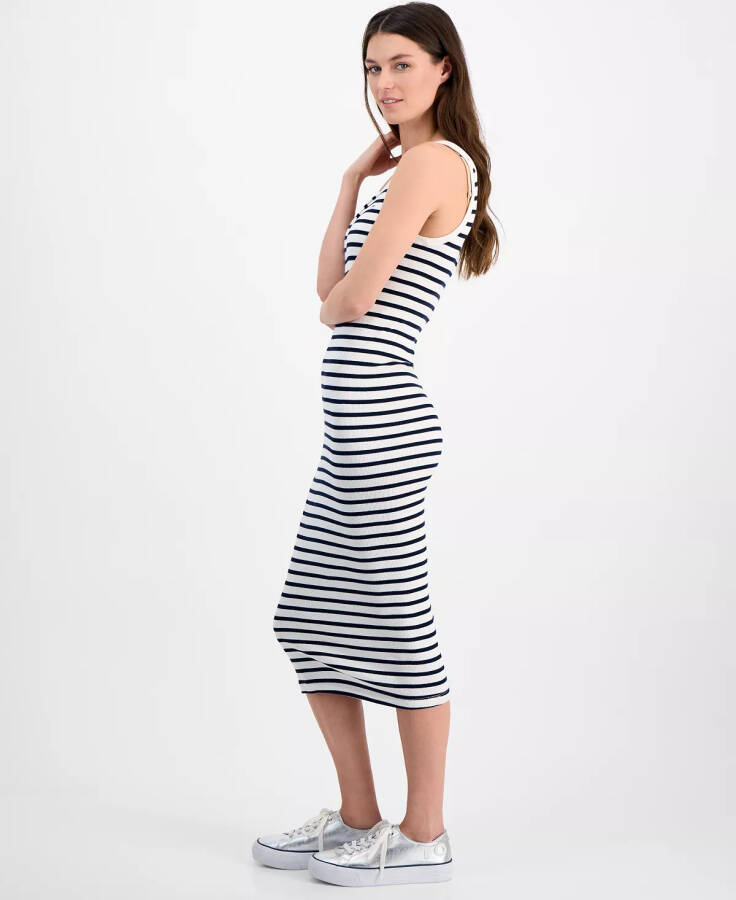 Women's Striped Tank Midi Dress Navy/white Stripe - 3