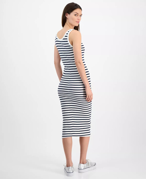 Women's Striped Tank Midi Dress Navy/white Stripe - 4