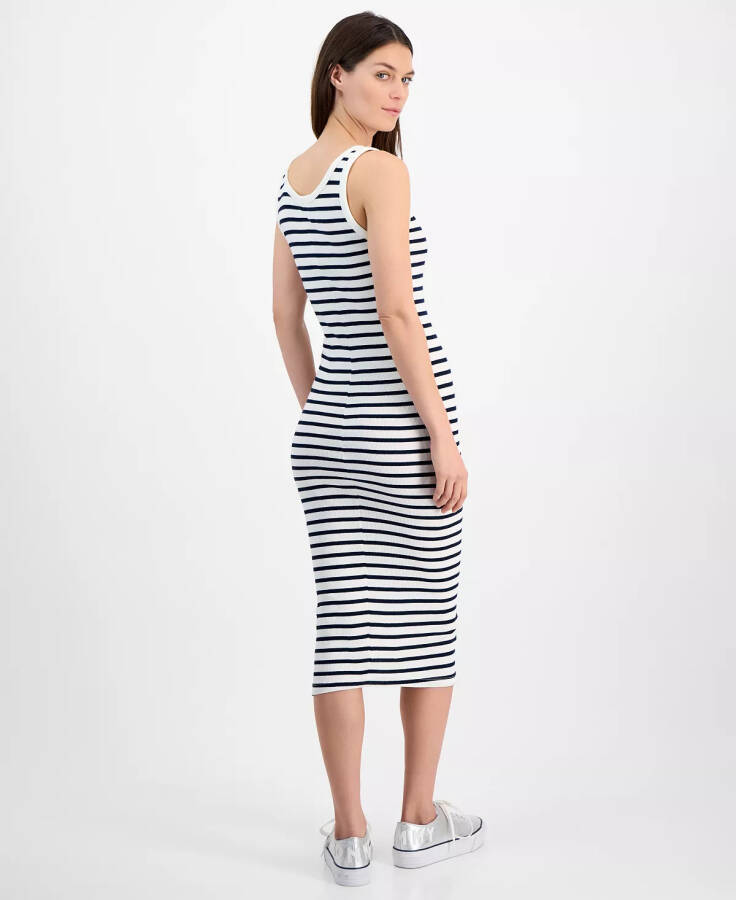 Women's Striped Tank Midi Dress Navy/white Stripe - 4