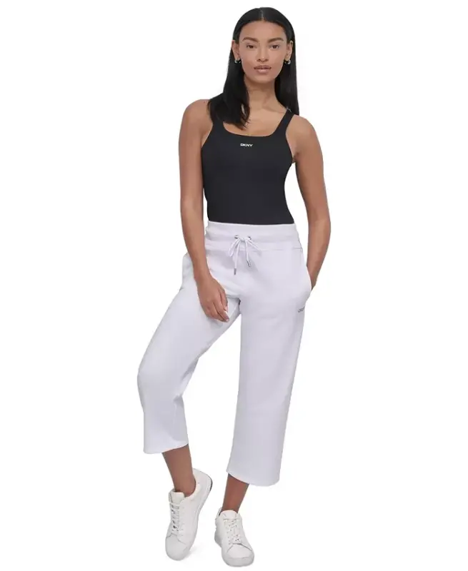 Women's Studded-Logo Cropped Pants - 2