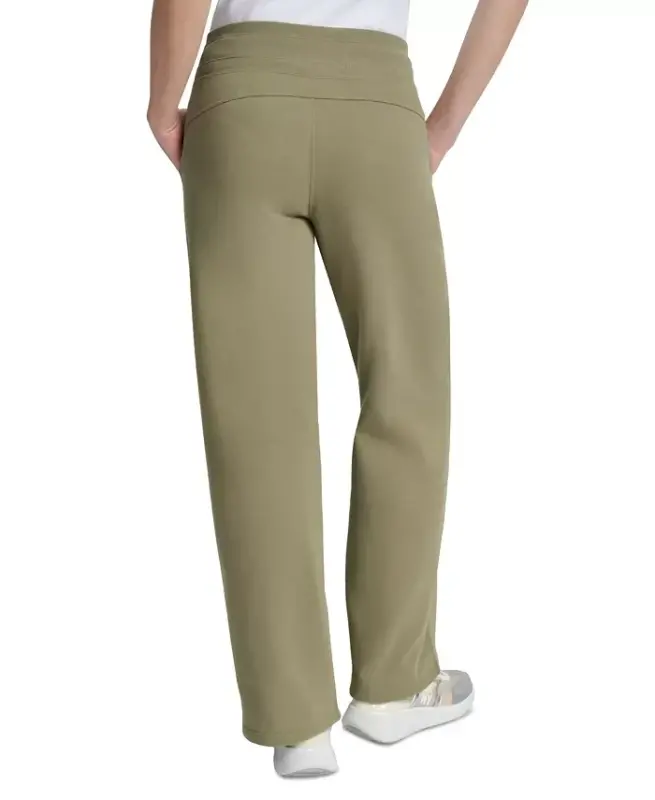 Women's Studded-Logo Wide-Leg Pants-Utility Green - 2
